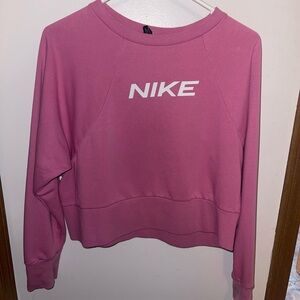 Nike Pink Cropped Long Sleeve Hoodie